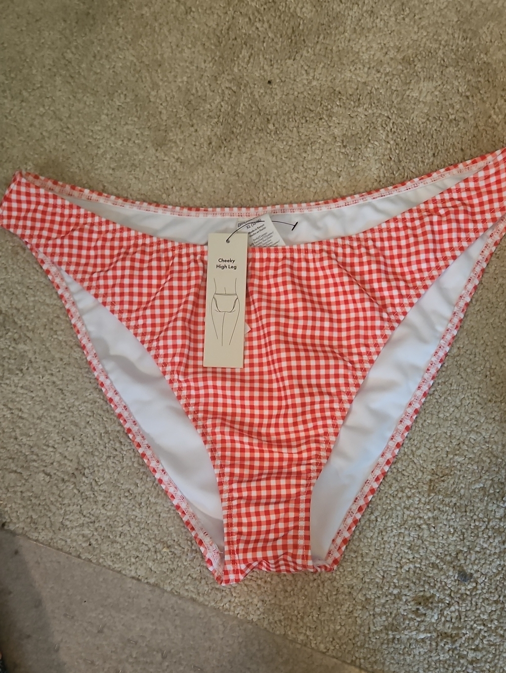 nwt red/white checkered gingham no boundries bikini bottom 16-18